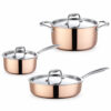 6-Piece Copper-Color Lidded Cookware Set 6-Piece Copper-Color Lidded Cookware Set