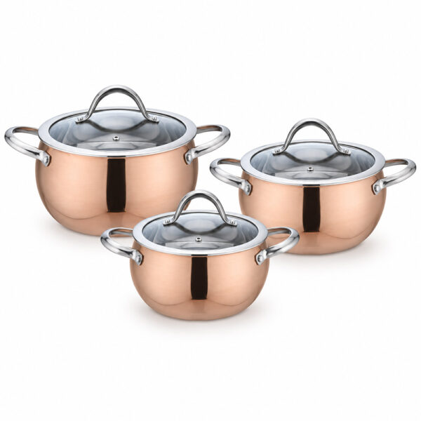 6-Piece Copper Tri-Ply Casserole Pot Set 6-Piece Copper Tri-Ply Casserole Pot Set