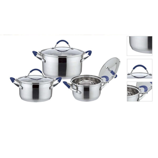 6-Piece Polished Metal Casserole Set with Lids 6-Piece Polished Metal Casserole Set with Lids