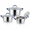 6-Piece Polished Metal Casserole Set with Lids 6-Piece Polished Metal Casserole Set with Lids