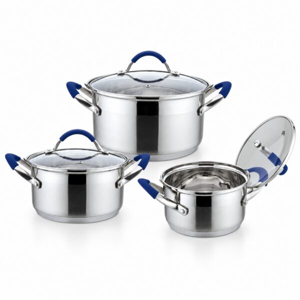 6-Piece Polished Metal Casserole Set with Lids 6-Piece Polished Metal Casserole Set with Lids