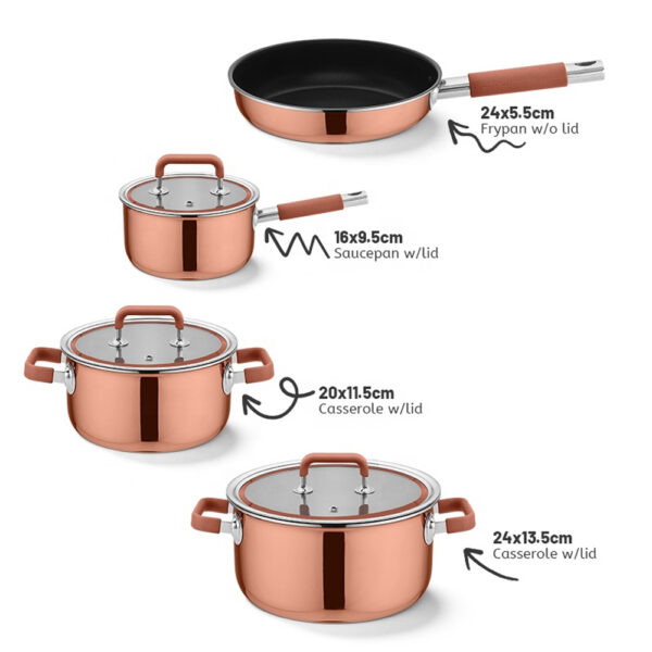 7-Piece Copper-Tone Cookware Set 7-Piece Copper-Tone Cookware Set