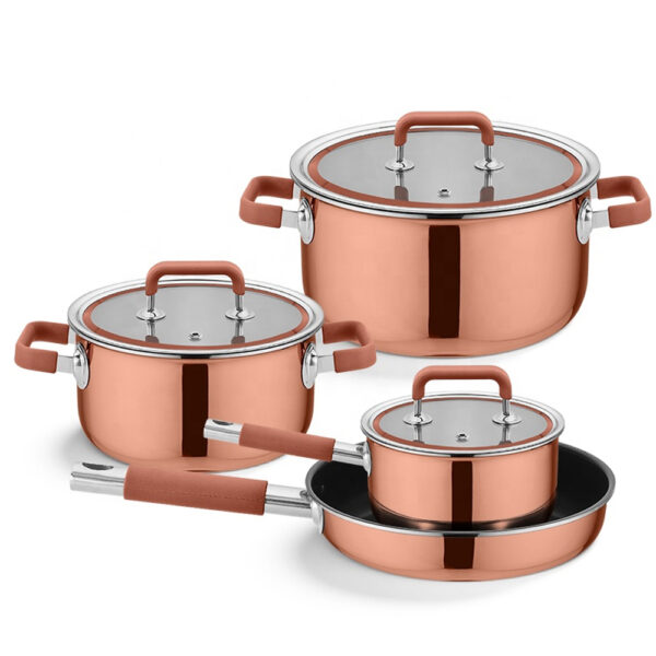 7-Piece Copper-Tone Cookware Set 7-Piece Copper-Tone Cookware Set