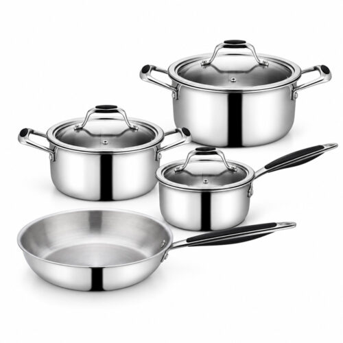 7-Piece Polished Metal Cookware Set