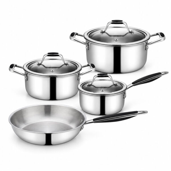 7-Piece Polished Metal Cookware Set 7-Piece Polished Metal Cookware Set