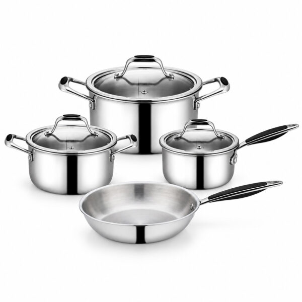 7-Piece Polished Metal Cookware Set 7-Piece Polished Metal Cookware Set