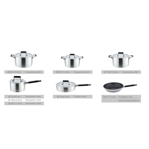 7-Piece Stainless Steel Cookware Set 7-Piece Stainless Steel Cookware Set