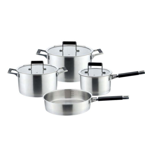 7-Piece Stainless Steel Cookware Set (3) 7-Piece Stainless Steel Cookware Set