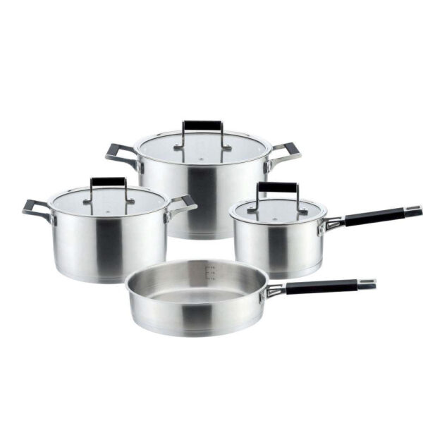 7-Piece Stainless Steel Cookware Set (3) 7-Piece Stainless Steel Cookware Set