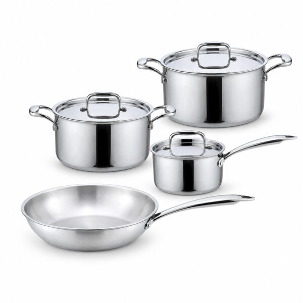 7-Piece Stainless Steel Cookware Set 7-Piece Stainless Steel Cookware Set