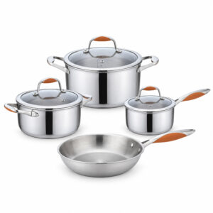 7-Piece Tri-Ply Stainless Steel Cookware Set