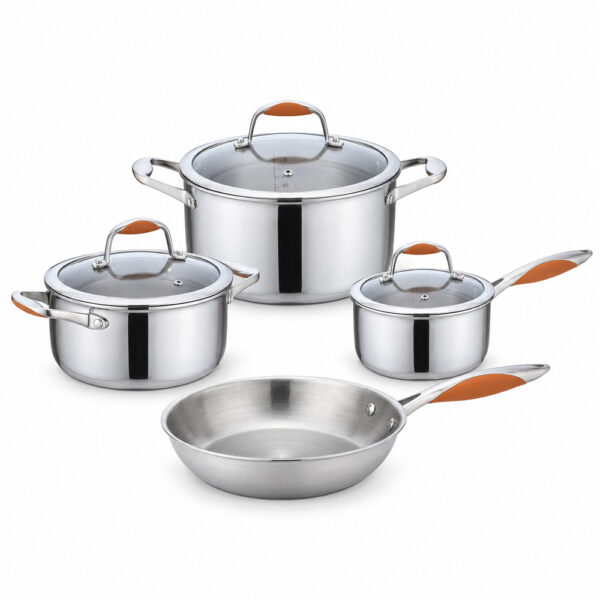 7-Piece Tri-Ply Stainless Steel Cookware Set 7-Piece Tri-Ply Stainless Steel Cookware Set