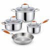 7-Piece Tri-Ply Stainless Steel Cookware Set 7-Piece Tri-Ply Stainless Steel Cookware Set