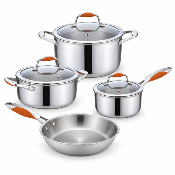 7-Piece Tri-Ply Stainless Steel Cookware Set 7-Piece Tri-Ply Stainless Steel Cookware Set