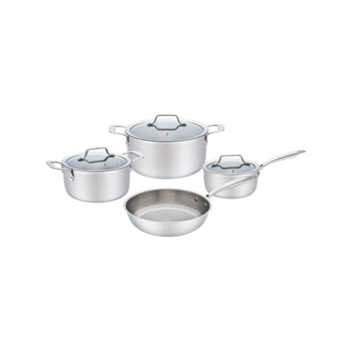 7-Piece Tri-Ply Stainless Steel Cookware Set for Wholesale