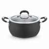 8-Piece Black Saucepan and Casserole Set with Lids 8-Piece Black Saucepan and Casserole Set with Lids
