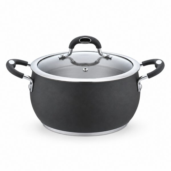 8-Piece Black Saucepan and Casserole Set with Lids 8-Piece Black Saucepan and Casserole Set with Lids