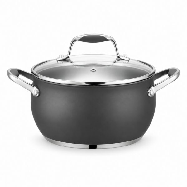 8-Piece Dark Gray Saucepan and Casserole Pot Set 8-Piece Dark Gray Saucepan and Casserole Pot Set