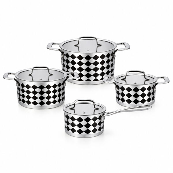8-Piece Diamond Pattern Cookware Set
