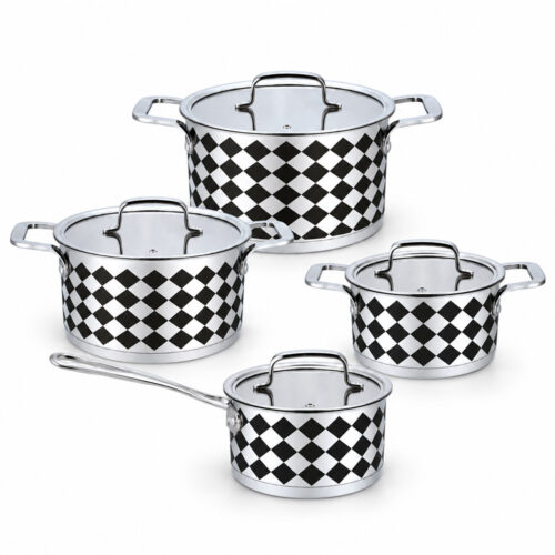 8-Piece Diamond Pattern Cookware Set