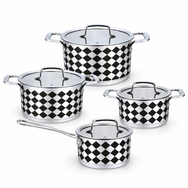 8-Piece Diamond Pattern Cookware Set