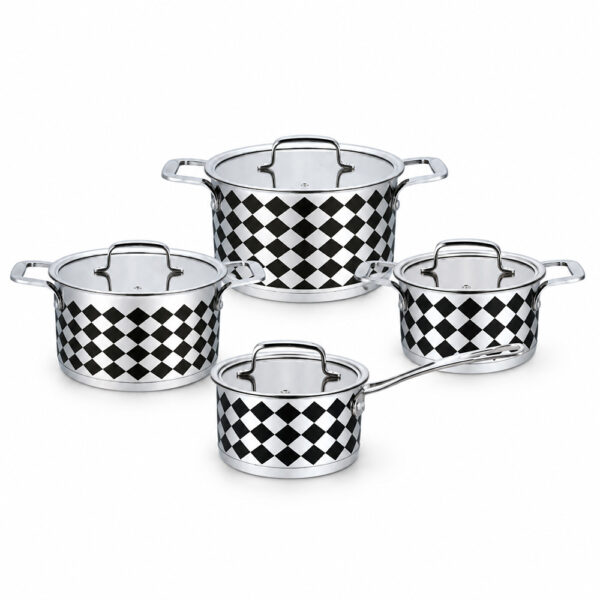 8-Piece Diamond Pattern Cookware Set