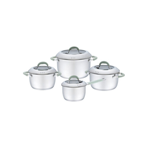 8-Piece Lidded Cookware Set Wholesale, Four Pot Size Options 8-Piece Lidded Cookware Set Wholesale, Four Pot Size Options