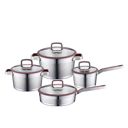 8-Piece Lidded Metal Cookware Set