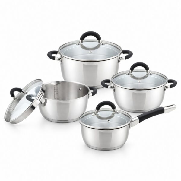 8-Piece Lidded Metal Cookware Set