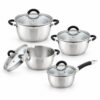 8-Piece Lidded Metal Cookware Set