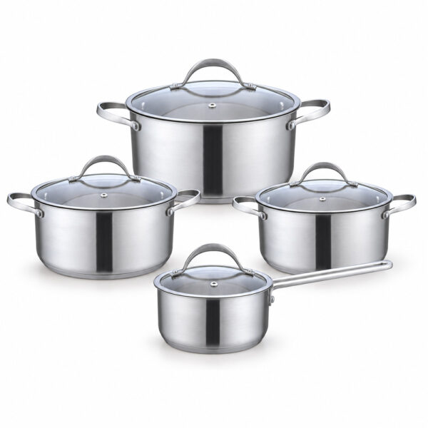 8-Piece Metal Casserole and Saucepan Set 8-Piece Metal Casserole and Saucepan Set