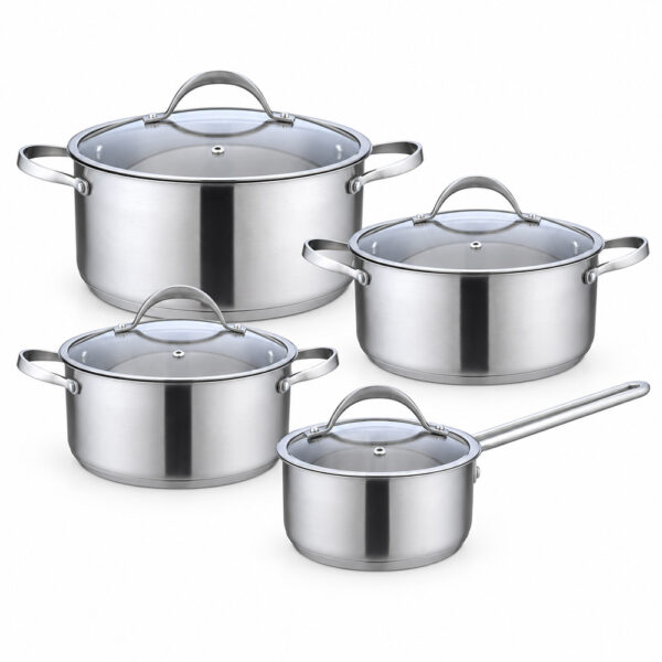 8-Piece Metal Casserole and Saucepan Set 8-Piece Metal Casserole and Saucepan Set