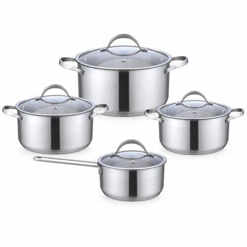 8-Piece Metal Casserole and Saucepan Set