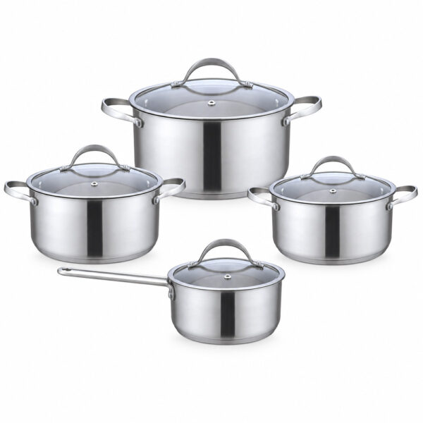 8-Piece Metal Casserole and Saucepan Set 8-Piece Metal Casserole and Saucepan Set