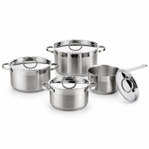 Cookware Sets 12 8-Piece Metal Cookware Set with Lids
