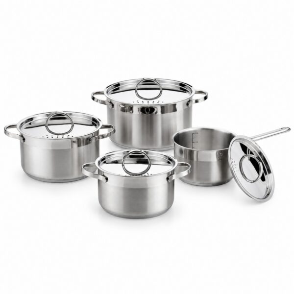 8-Piece Metal Cookware Set with Lids 8-Piece Metal Cookware Set with Lids
