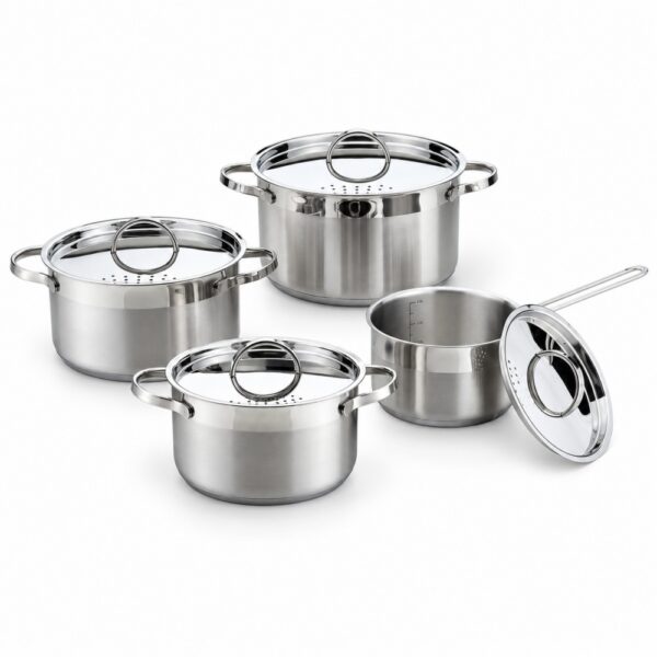 8-Piece Metal Cookware Set with Lids 8-Piece Metal Cookware Set with Lids