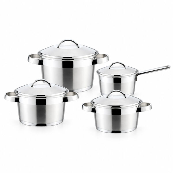 8-Piece Metal Saucepan and Casserole Set 8-Piece Metal Saucepan and Casserole Set