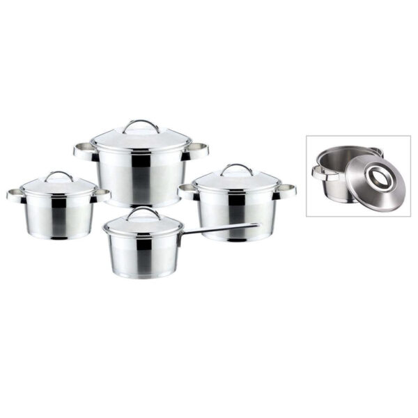 8-Piece Metal Saucepan and Casserole Set 8-Piece Metal Saucepan and Casserole Set
