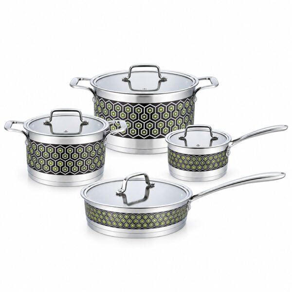 8-Piece Patterned Metal Cookware Set 8-Piece Patterned Metal Cookware Set