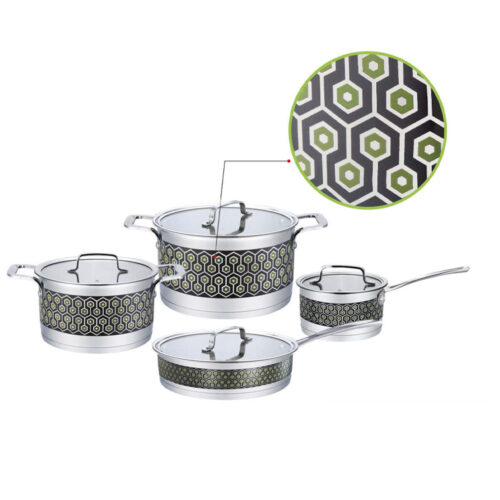 8-Piece Patterned Metal Cookware Set 8-Piece Patterned Metal Cookware Set