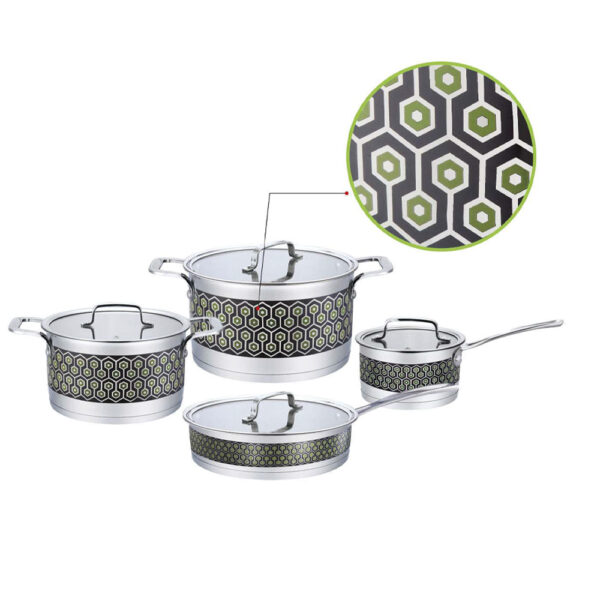 8-Piece Patterned Metal Cookware Set 8-Piece Patterned Metal Cookware Set