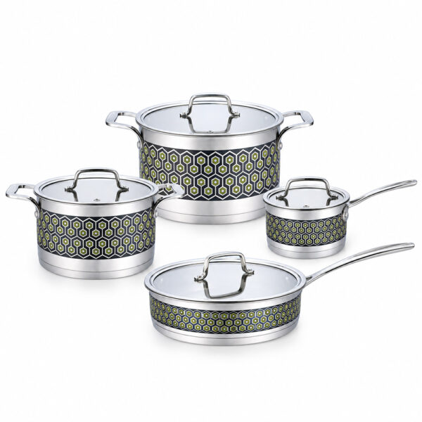 8-Piece Patterned Metal Cookware Set 8-Piece Patterned Metal Cookware Set