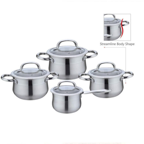8-Piece Polished Metal Cookware Set