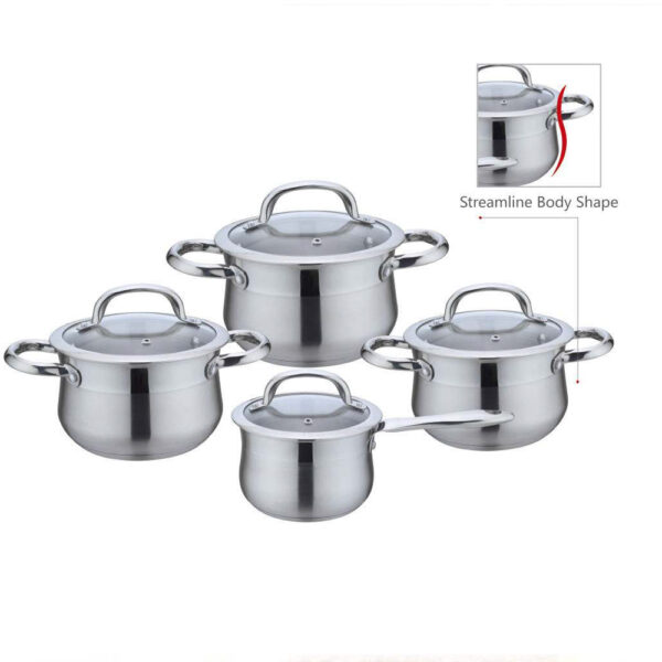 8-Piece Polished Metal Cookware Set 8-Piece Polished Metal Cookware Set