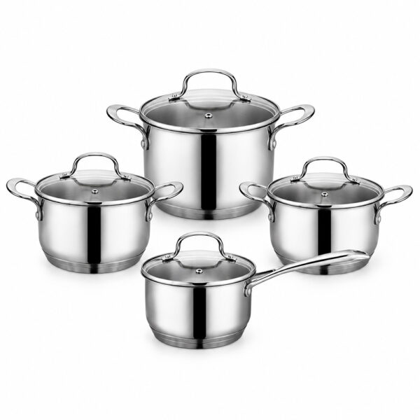 8-Piece Polished Metal Cookware Set 8-Piece Polished Metal Cookware Set