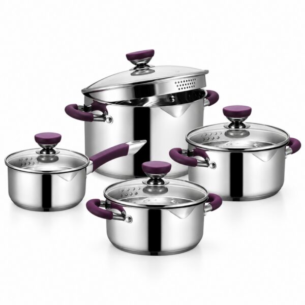 8-Piece Polished Metal Cookware Set 8-Piece Polished Metal Cookware Set