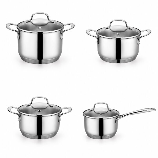 8-Piece Polished Metal Cookware Set 8-Piece Polished Metal Cookware Set