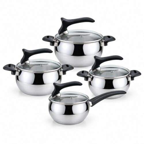 8-Piece Polished Metal Cookware Set 8-Piece Polished Metal Cookware Set