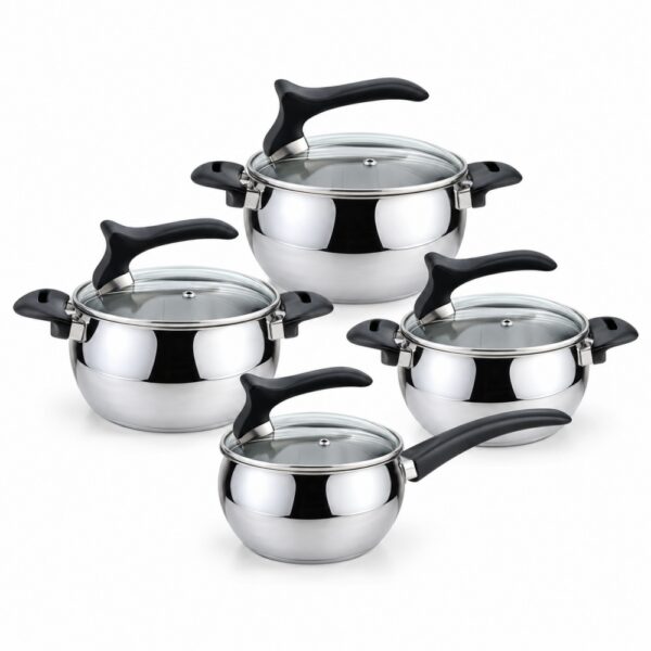 8-Piece Polished Metal Cookware Set 8-Piece Polished Metal Cookware Set